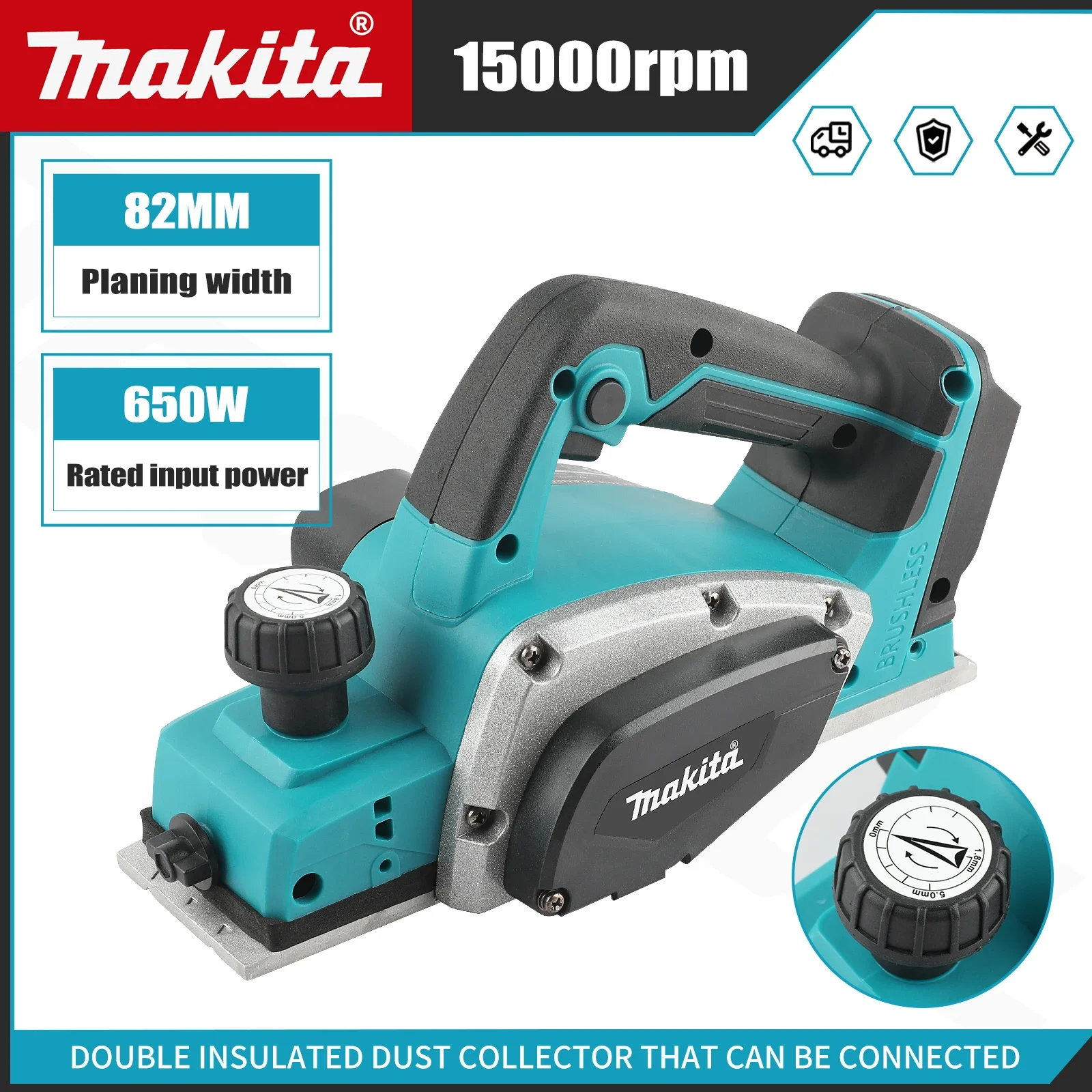 DKP180 เครื่องไสไม้ไฟฟ้าไร้สาย - Planer Handheld Electric บทวิจารณ์และราคา