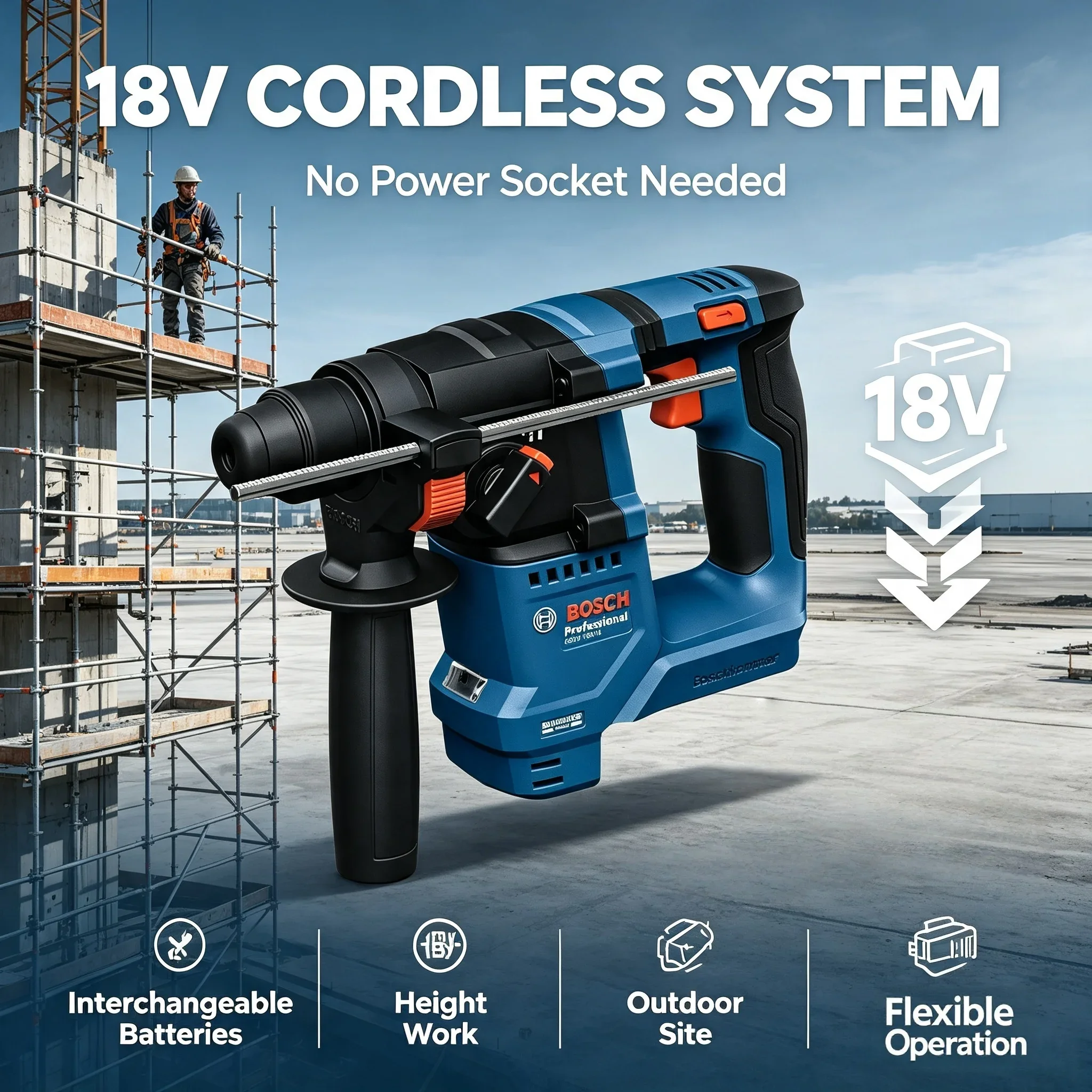 บ๊อช GBH 18V-18 สว่านโรตารี่ไร - Power Tools Professional บทวิจารณ์และราคา